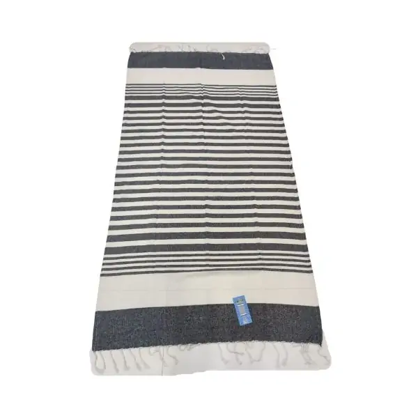 Fouta rayas gris oscuro