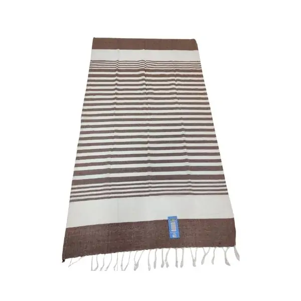 Fouta rayas marrón