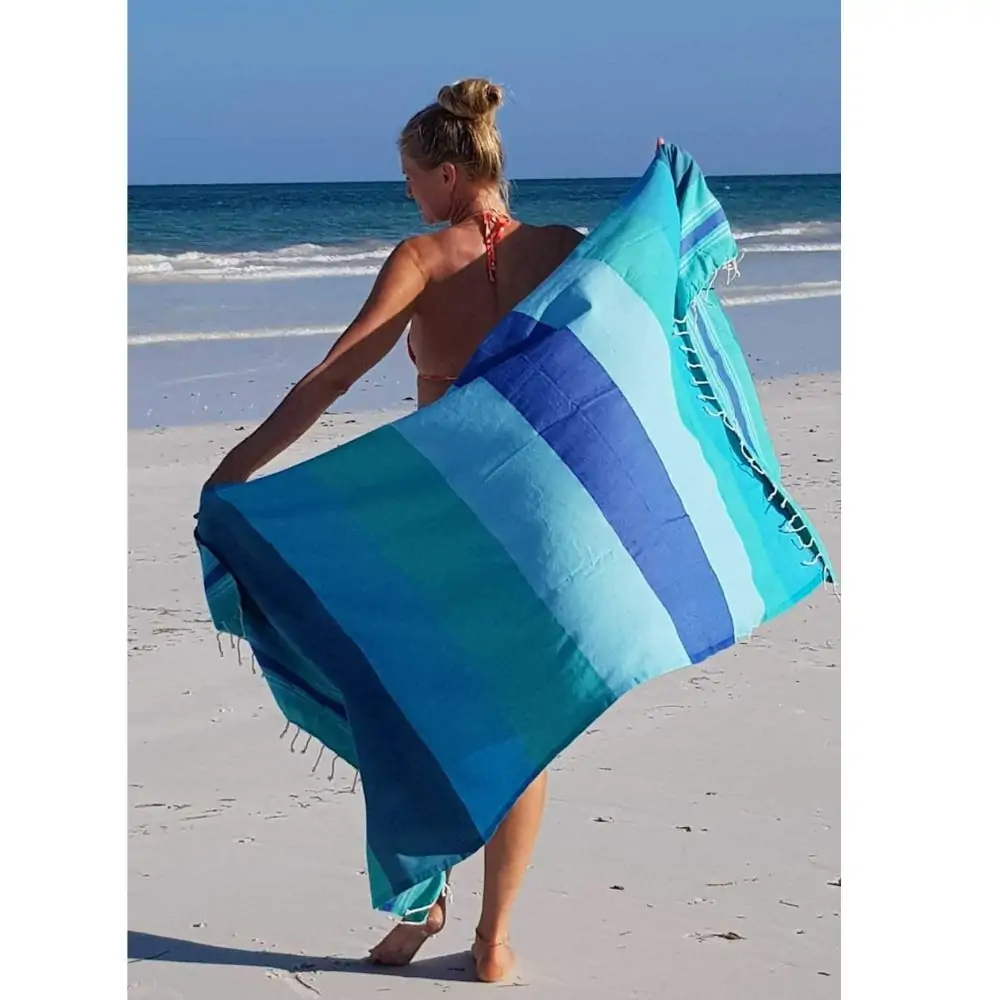 Fouta rayas azules