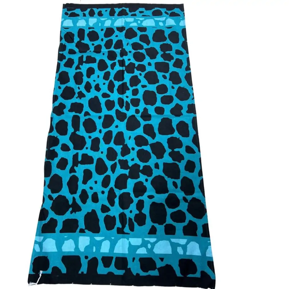Fouta pareo azul y negro toalla de playa pareo